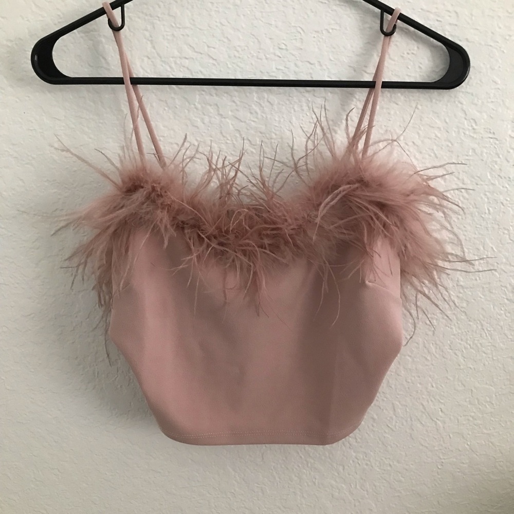 Fluffy colored pink top